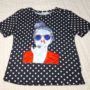 Women's Love J Polka Dot top Medium